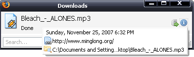 The new download window's interface