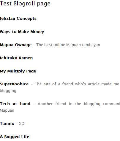 Test Blogroll page